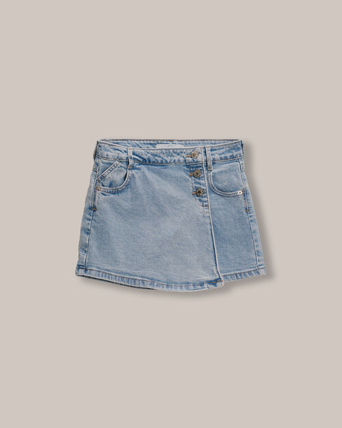 Short Falda De Mezclilla Botones